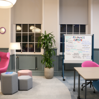 Resource Centre showing chairs and whiteboard