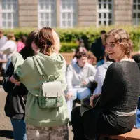 Students in the Quad at our Holyrood Campus