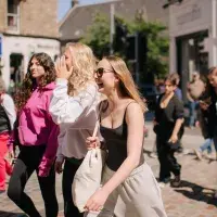 Students walking up the Royal Mile