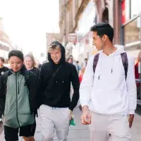 Students walking up the Royal Mile