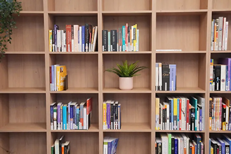 Books on shelves in Resource Centre