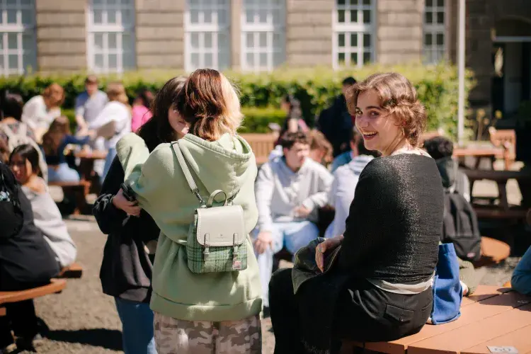 Students in the Quad at our Holyrood Campus