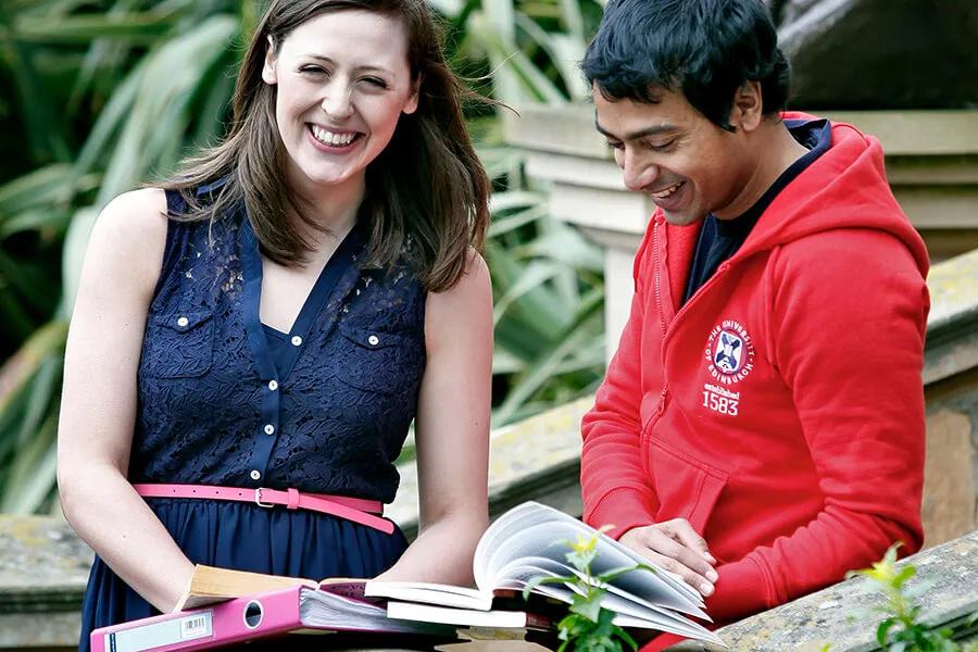 Two smiling students 